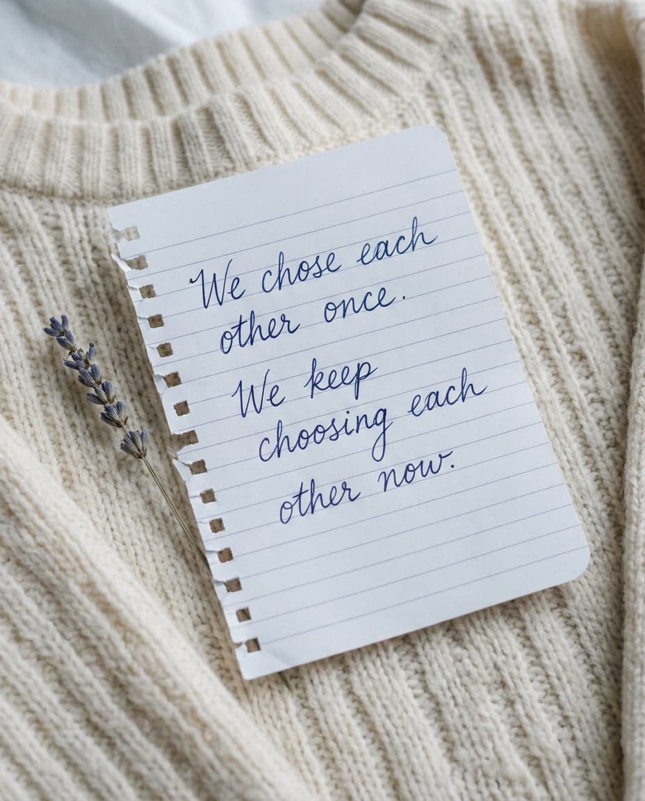 We chose each other once. We keep choosing each other now.