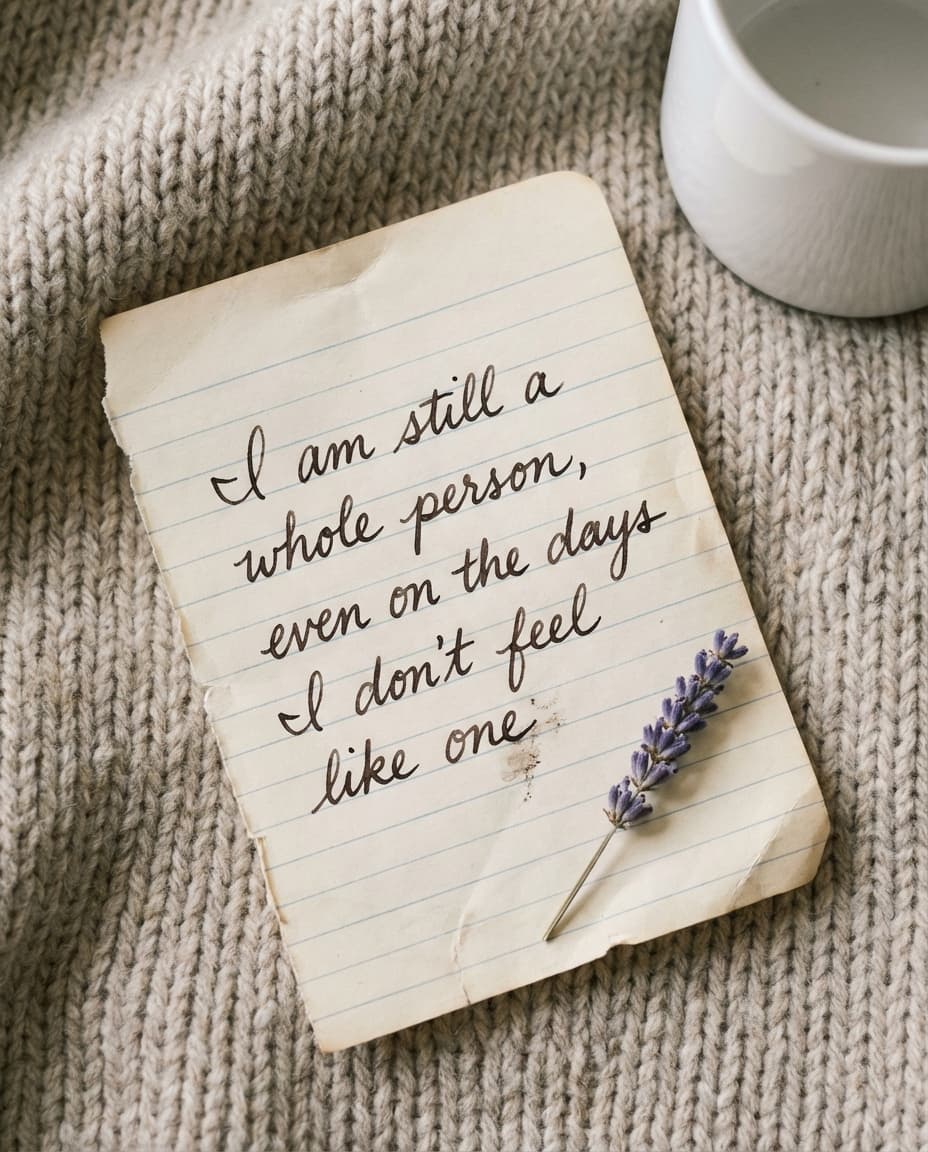 I am still a whole person, even on the days I don't feel like one