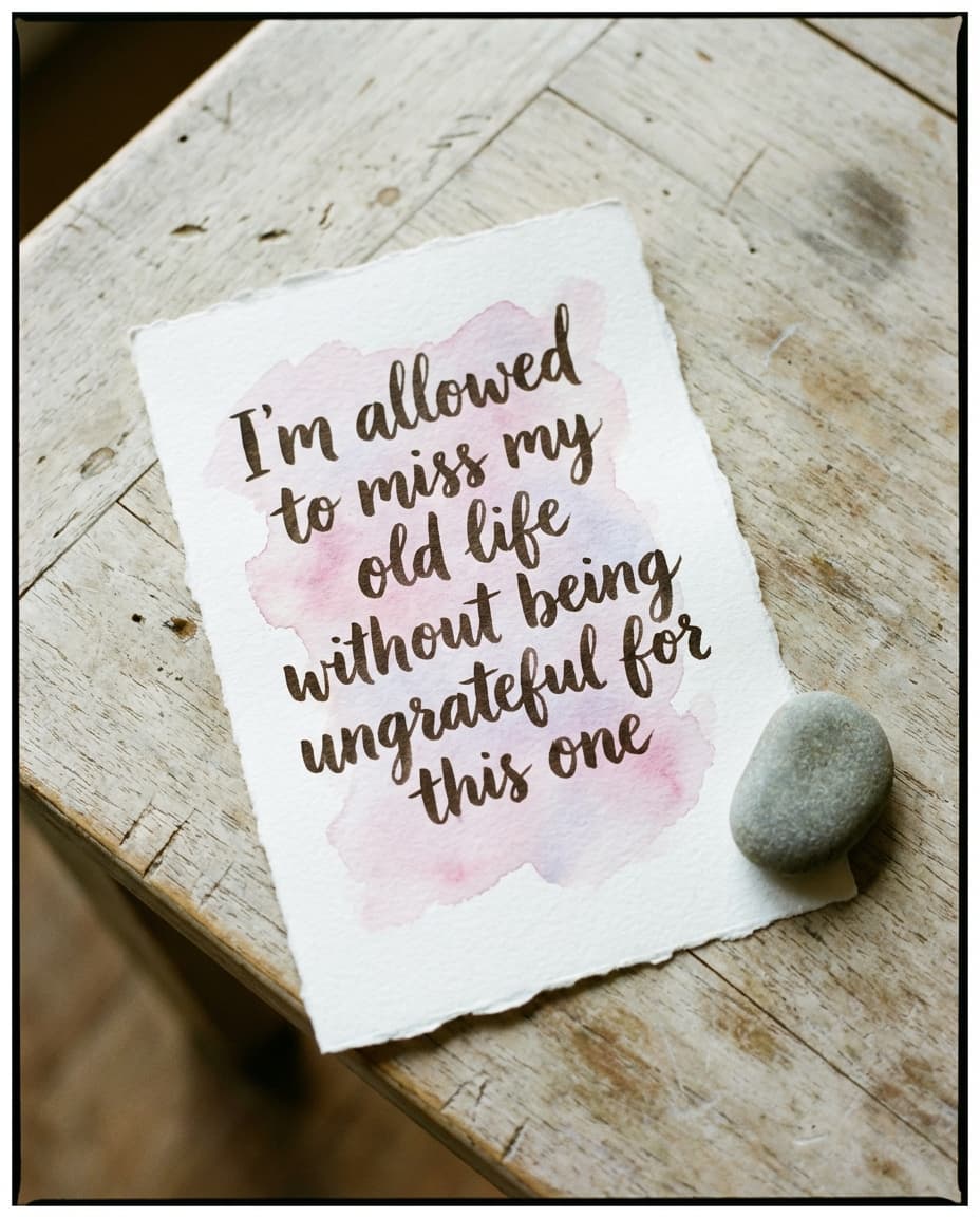 I'm allowed to miss my old life without being ungrateful for this one