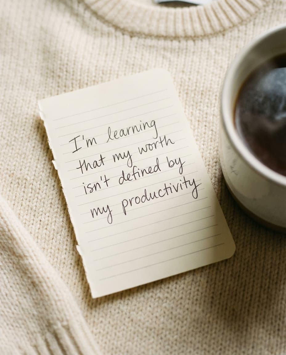 I'm learning that my worth isn't defined by my productivity