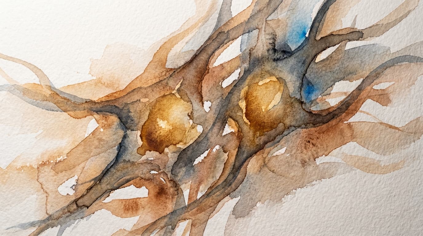 Watercolor illustration of neural pathways activating during self-affirmation