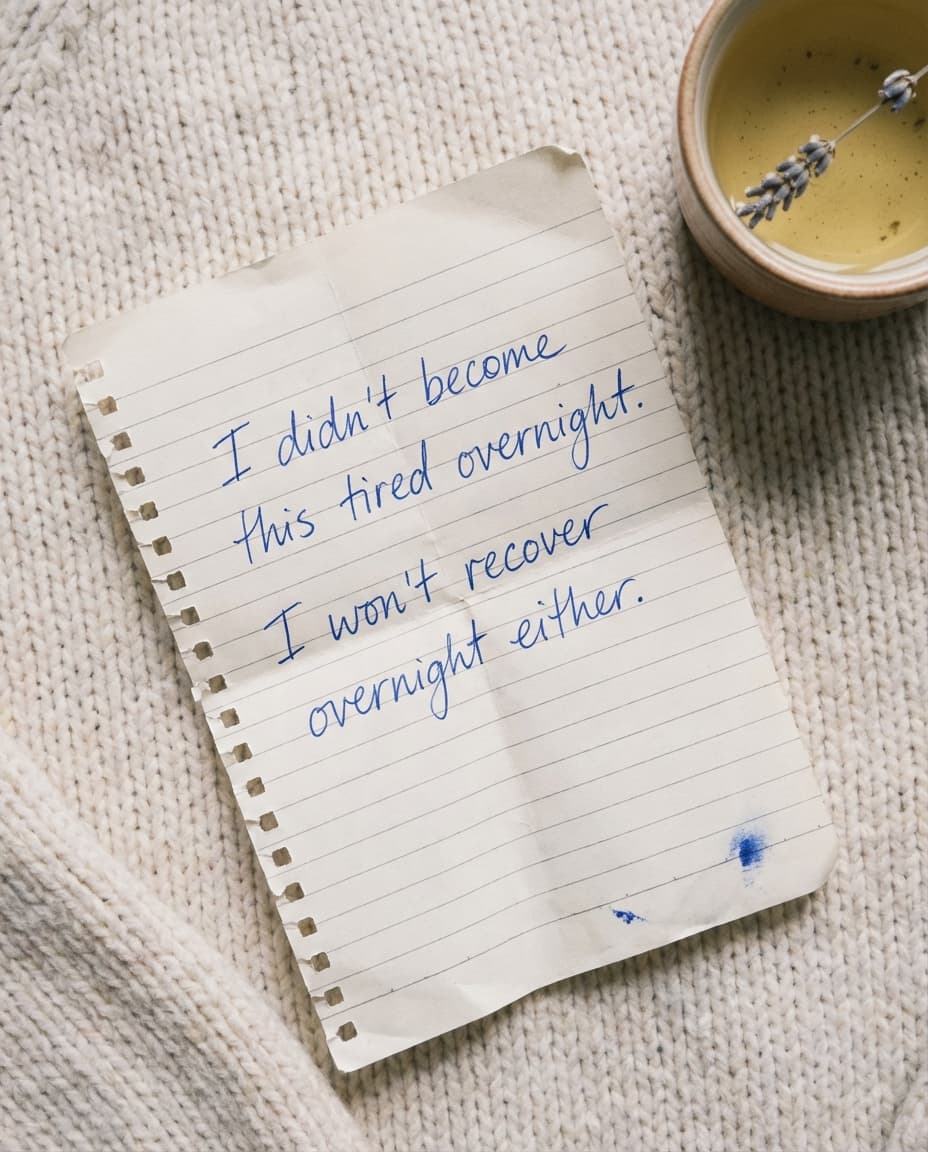 I didn't become this tired overnight and I won't recover overnight either