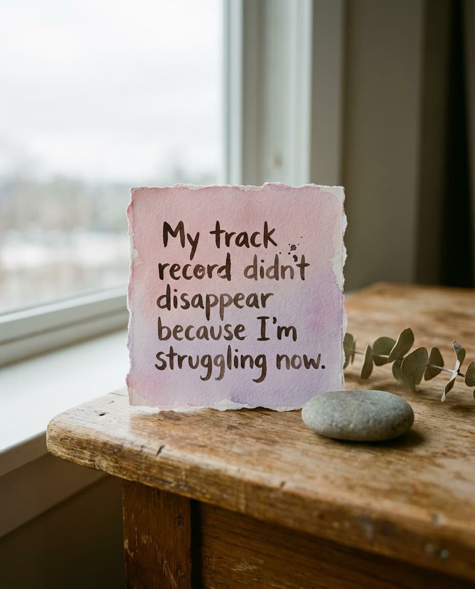 My track record did not disappear because I am struggling now
