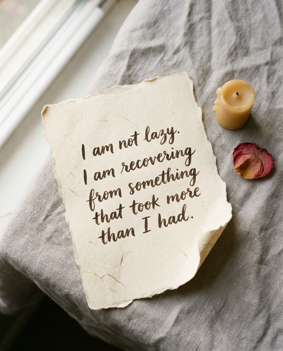 I am not lazy, I am recovering from something that took more than I had